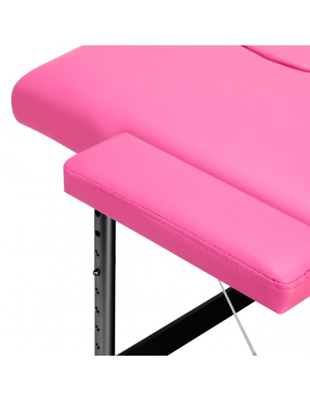 Folding massage table aluminum Activ Fizjo comfort 2 segment pink black aluminum
