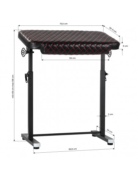 Pro Ink 718 Tattoo Armrest Black Quilted R