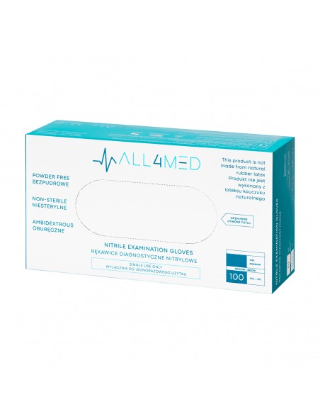 All4med disposable diagnostic nitrile gloves black XS 10x100 pieces