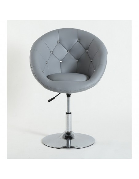 Grey swivel chair for beauticians, hairdressers. Stylish swivel chair with solid base. Gas lift chairs Ireland. Bespoke chairs 