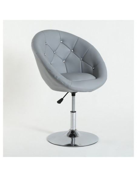 Grey swivel chair for beauticians, hairdressers. Stylish swivel chair with solid base. Gas lift chairs Ireland. Bespoke chairs 