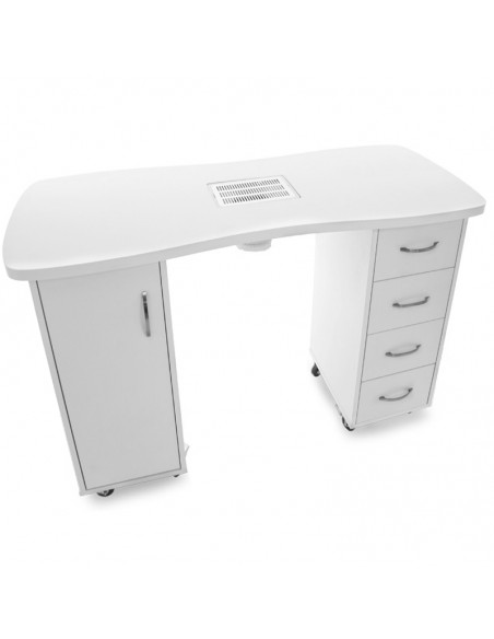 Desk 2027 white two cabinets with an absorber