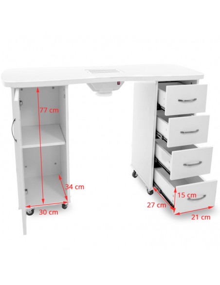 Desk 2027 white two cabinets with an absorber