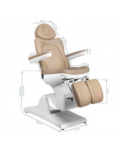 Electric cosmetic chair azzurro 870s pedi 3 strong cappuccino