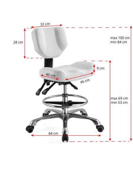 Cosmetic stool a-4299 white