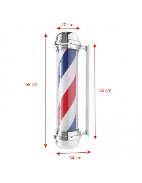 Illuminated plafond barber shop BB-02 silver large