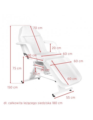 Basic 202 cosmetic chair with trays white 