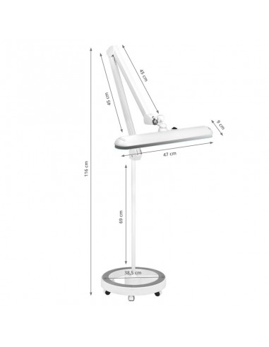 Elegant 801-s LED workshop lamp with a standard white tripod