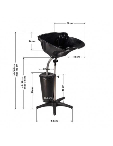 Gabbiano portable barbershop wash unit with ft42-1 tank