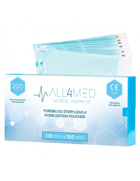 All4med Autoclavable bags 135mm x 250mm 200pcs