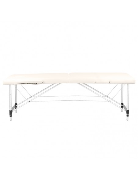 Folding massage table, aluminum comfort, 2-section cream