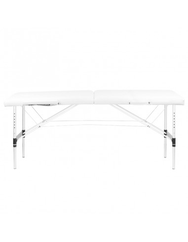 2-section aluminum folding massage table, comfort, white