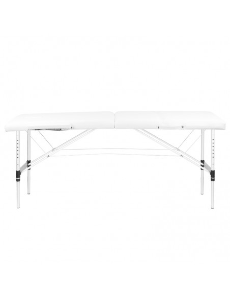 2-section aluminum folding massage table, comfort, white