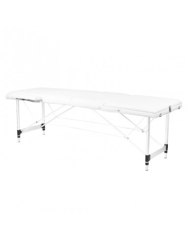 3-section aluminum comfort massage table, white