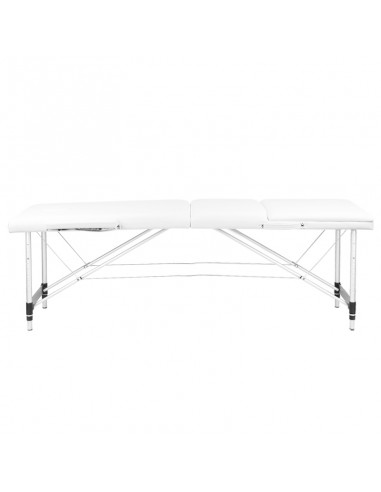3-section aluminum comfort massage table, white