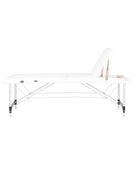 3-section aluminum comfort massage table, white