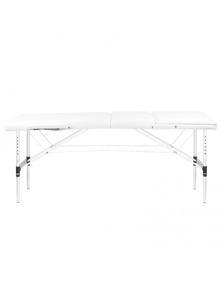 3-section aluminum comfort massage table, white