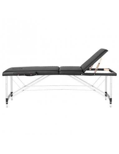 3-section black comfort massage table made of aluminum