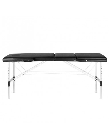 3-section black comfort massage table made of aluminum