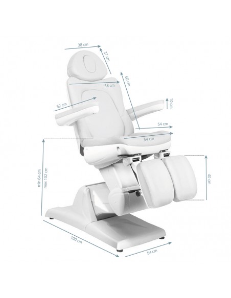 Electric cosmetic chair azzurro 870s pedi 3 strong white