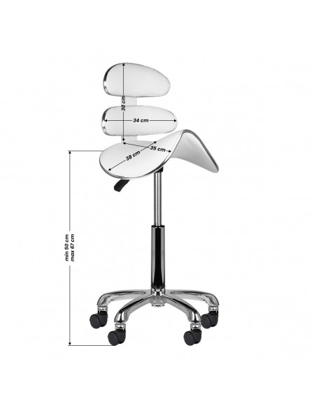 Roll speed am-880 cosmetic stool white