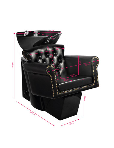 Gabbiano barber wash unit berlin black / black bowl