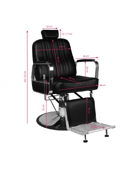 Gabbiano barber chair patrizio black