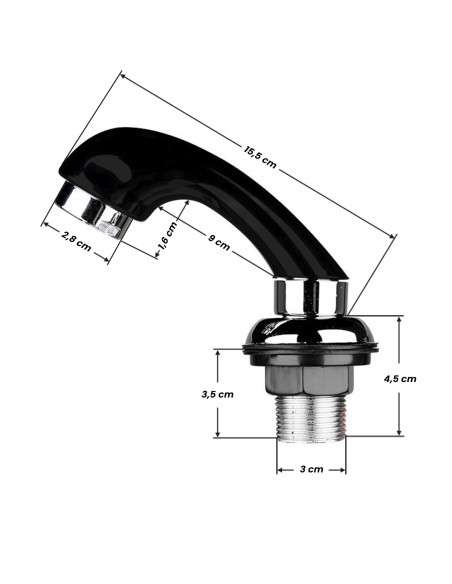 Black hand shower for a hairdressing wash stand