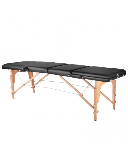 3-section black comfort massage table, wood comfort