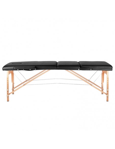 3-section black comfort massage table, wood comfort