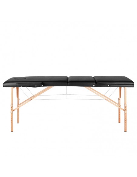 3-section black comfort massage table, wood comfort