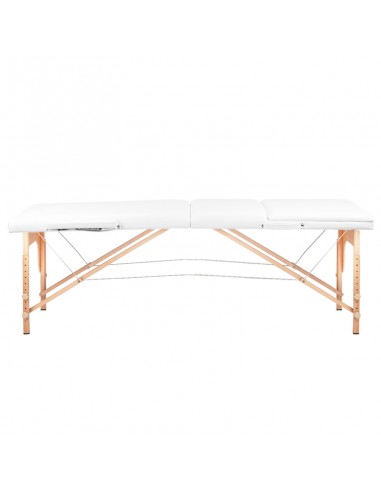 3-section folding massage table, wood comfort, white