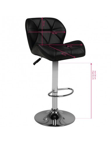 Bar stool m01 quilted adjustable black