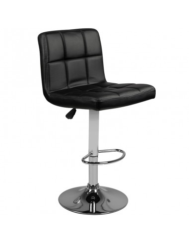 Bar stool m06 quilted adjustable black