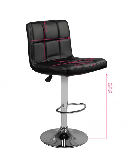 Bar stool m06 quilted adjustable black