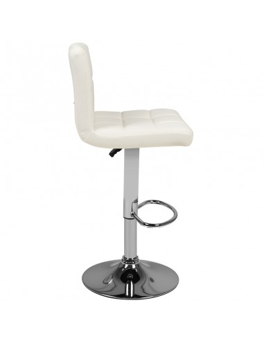 Bar stool m06 quilted adjustable white