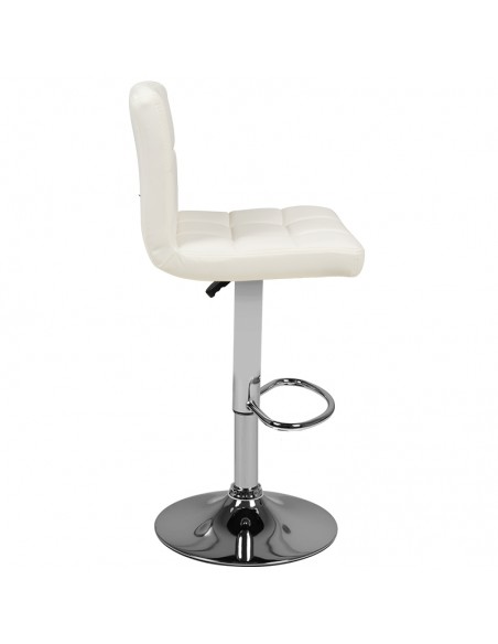 Bar stool m06 quilted adjustable white