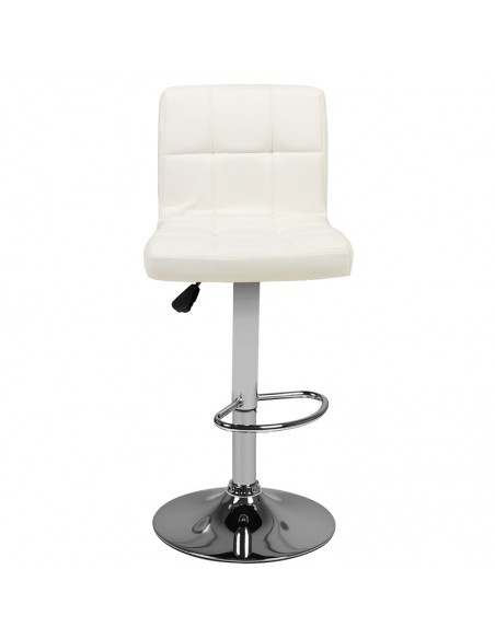 Bar stool m06 quilted adjustable white