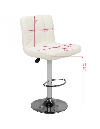 Bar stool m06 quilted adjustable white