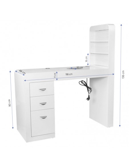 Cosmetic desk 310 white left