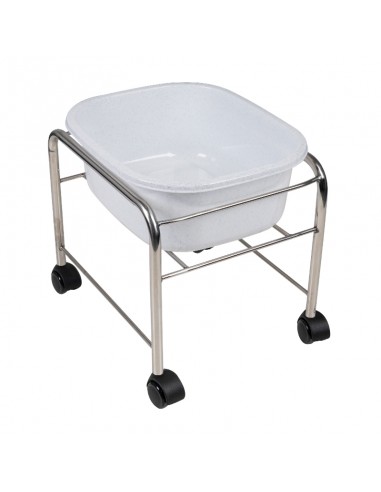 Straight pedicure tray with chrome wheels