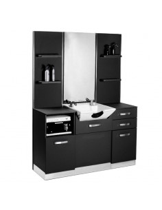 Gabbiano b085 barber console with wash basin black