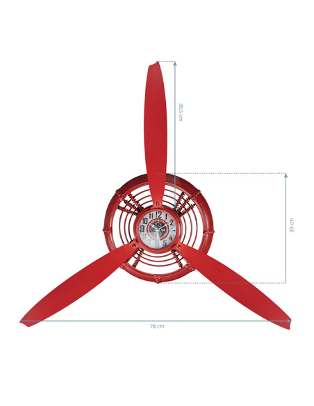 Decoration clock red propeller