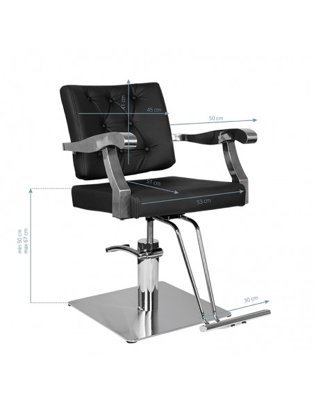 Gabbiano black lyon hairdressing chair