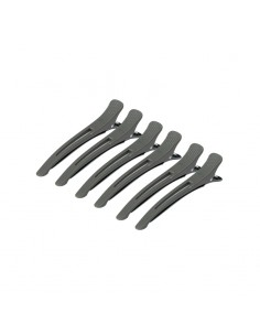 Clamps hairdressing clips for hair e-12b 6 pcs 11.5 cm gray