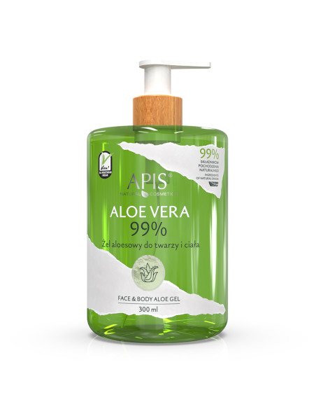 APIS MATURAL ALOE VERA 99% FACE AND BODY ALOE GEL 300 ML
