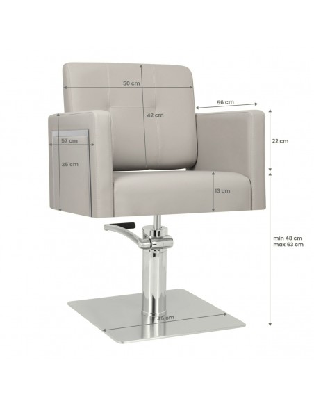 Gabbiano hairdressing chair Bergamo grey
