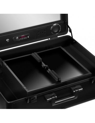 BOX PORTABLE STAND WITH BLACK SPEAKERS