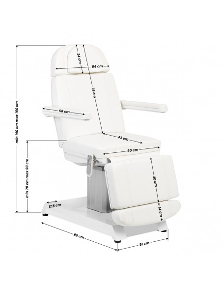 COSMETIC CHAIR EXPERT W-16B 3 WHITE MOTORS