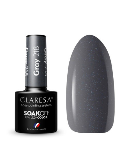 CLARESA Hybrid nail polish GRAY 218 -5g